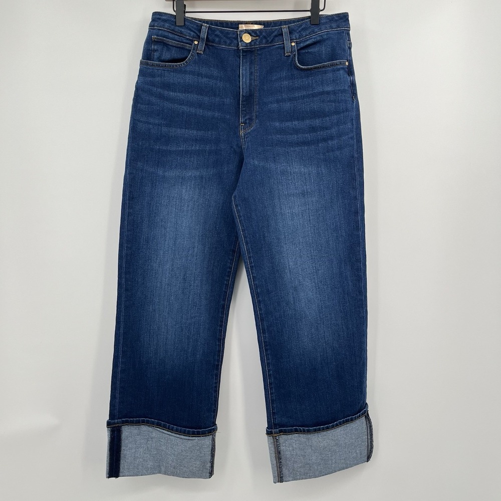 Women's Jeans Kut From The Kloth 10 Cuff Dark Medium Minimalist Crop High Rise